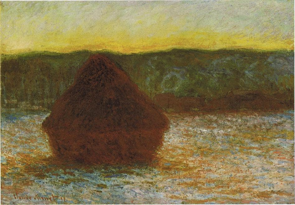 Monet's Wheatstacks Series: Thaw, Sunset